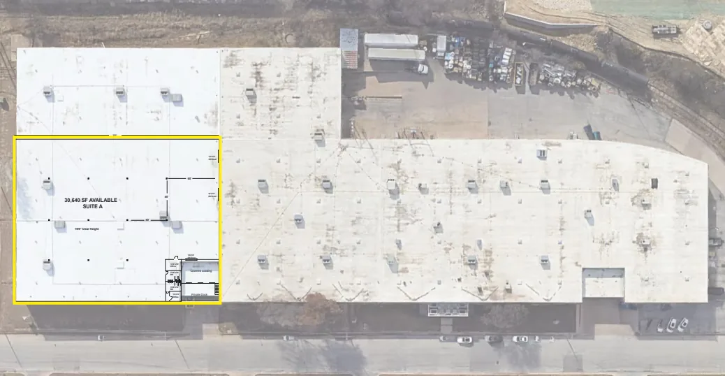 Suite A site plan, 16,000–30,000 SF available