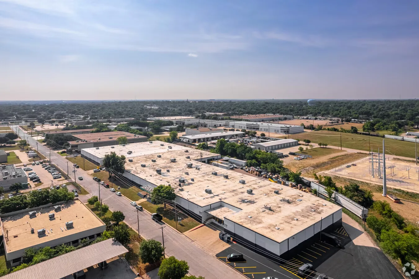 Daytime aerial: I-30 corridor