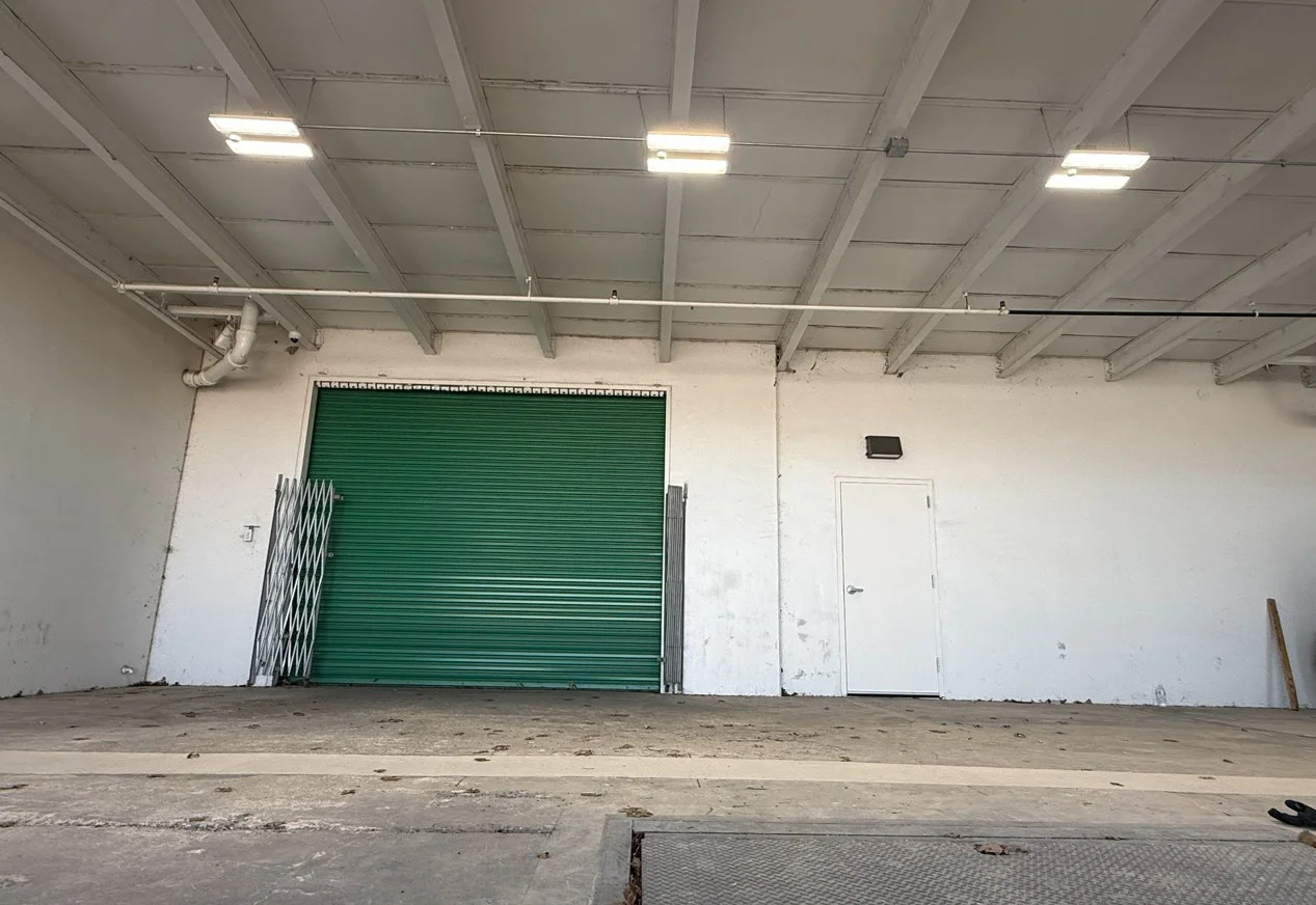 Overhead dock door from inside